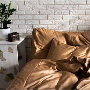 Cotton Sateen Queen bedding set, cotton satin duvet cover and pillowcases